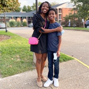 fab’rik Black Puff Shoulder Wrap Mini Dress Size L